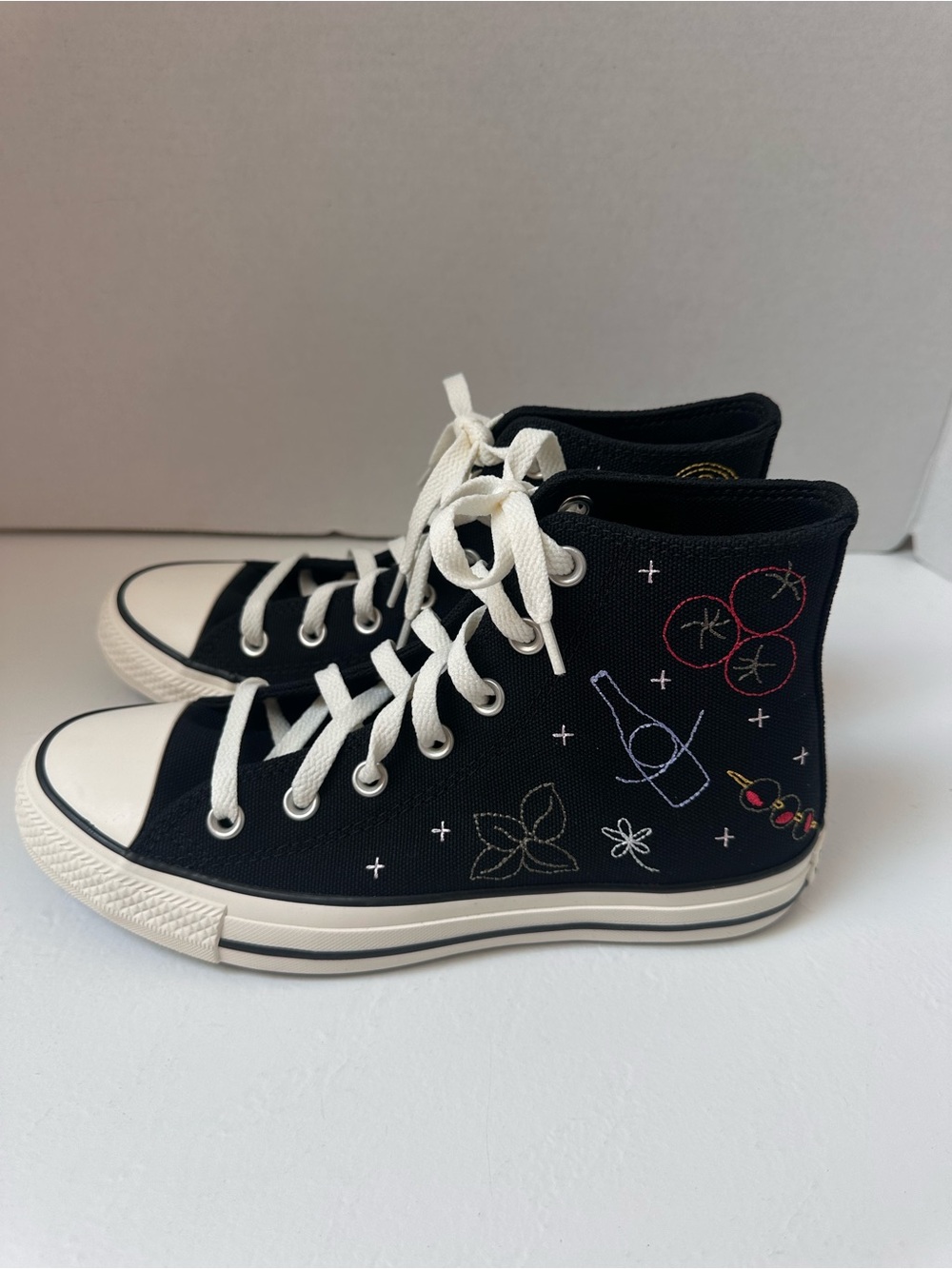 Embroidered Converse High Top Sneakers - Picture 3 of 10